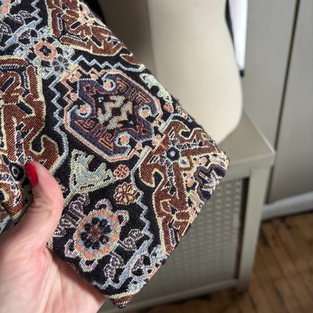 Kasper Sz 8 Multicolor Geometric Patterned Jacquard Print Lined Jacket - Picture 6 of 8